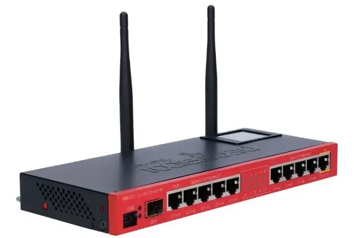 Roteador MikroTik RB2011UiAS-2HnD-IN 2.4 GHz Com 10 Portas LAN e Hotspot