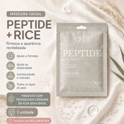 Máscara Facial Omg Peptídeo +arroz 25ml Firmadora Anti-idade Todo Tipo De Pele