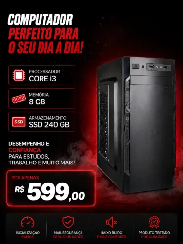 Computador Core I3 8GB + SSD 240