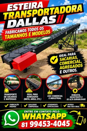 Esteira transportadora Dallas equipamentos