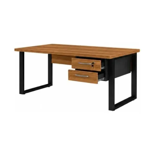Escrivaninha Home Office Industrial Amadeirada Tampo 40mm Premium 24475