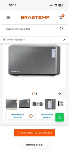 Micro-ondas Brastemp 32 Litros cor inox espelhado