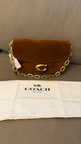 Bolsa coach tabby chain suede Caramelo
