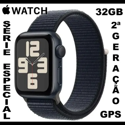 Apple Watch Série SE 2 44mm 32GB GPS, A prova D'água, Novíssimo, Nota, Garantia