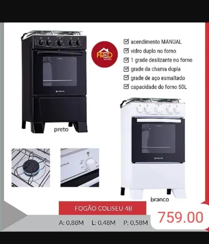 Fogão 4 bocas coliseu, entrega, super promoção 