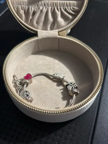 Pulseira Pandora Original + 7 Berloques + Porta-joias