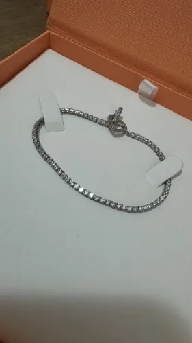 Pulseira Life Riviera Coração em Prata 925 com Pedras Incolores ( NUNCA USADA )