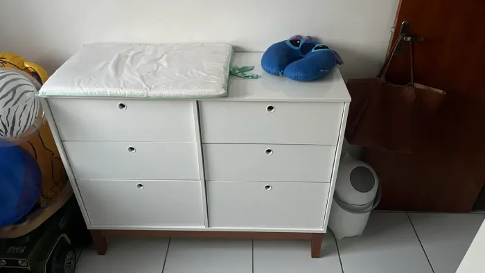 Berço e Cômoda Matic - BRANCO SOFT / ECO WOOD