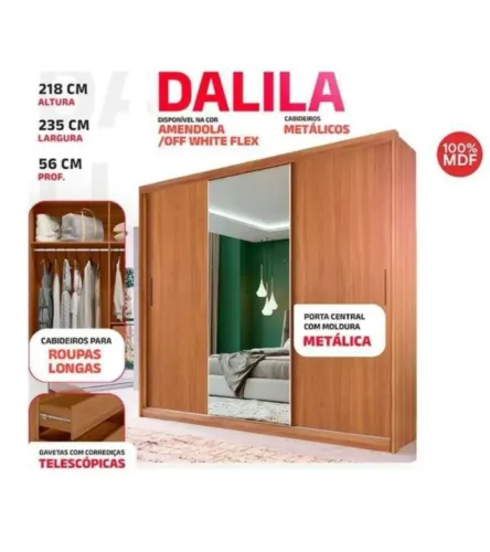 Guarda Roupas Casal Dalila com Espelho