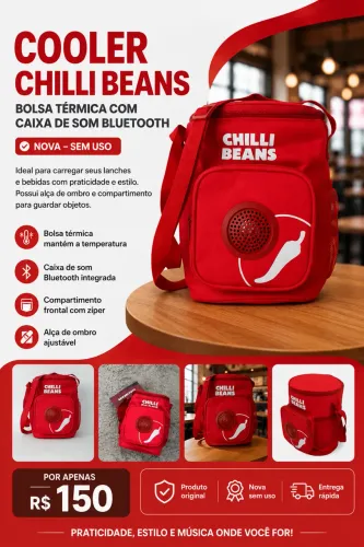 Bolsa Térmica Chilli Beans com Caixa de Som Bluetooth - Nova