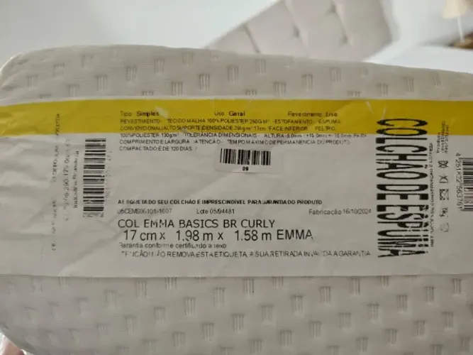 Colchão de Espuma Emma Basics BR Curly Tamanho Queen Densidade D28