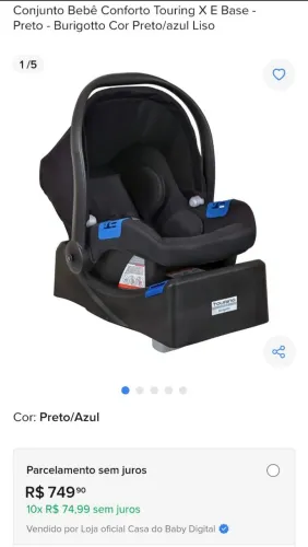 Bebê conforto Touring + Base isofix Burigotto