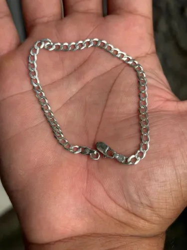     Pulseira Prata 925 Masculina 21cm Estilo Grumet