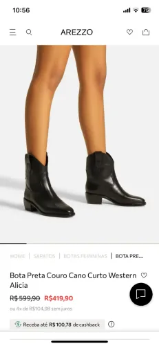 Bota de couro Arezzo