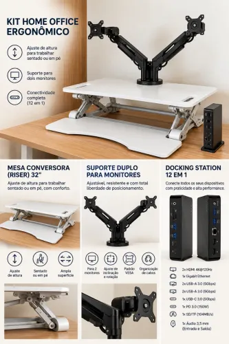 Kit home office ergonômico