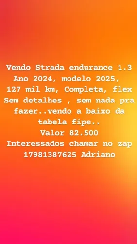 Fiat Strada Endurance 1.3 Flex 8V CS 2025