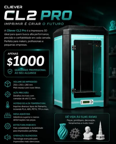 Impressora 3d Cliever CL2 Pro