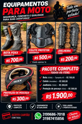 ? Equipamentos de Proteção para Moto - Ótimo Estado