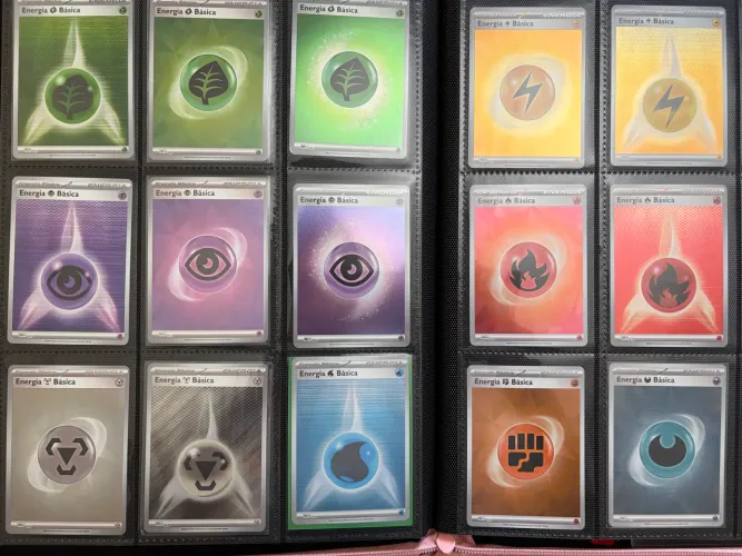 Kit 15 Cartas Pokémon - Energias Foil