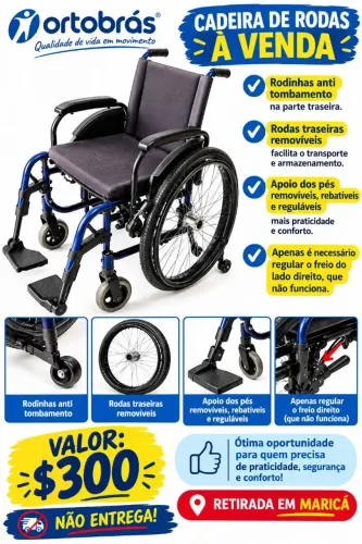 Cadeira de rodas ( PCD/ DIFICULDADE DE MOBILIDADE/ IDOSOS)