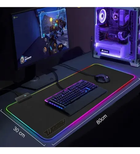 Mouse Pad Gamer Led Color Speed Para Mouse E Teclado 80x30cm