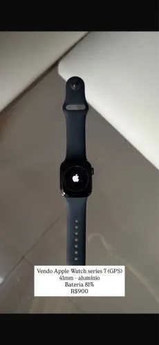 Vendo Apple Watch séries 7 (GPS), 41mm - Alumínio - Bateria 81% - 