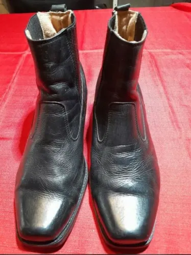 bota masculina de couro preta 43