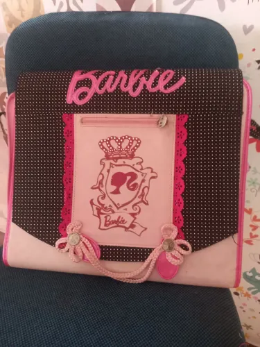 pasta ou fichário escolar vintage da Barbie,