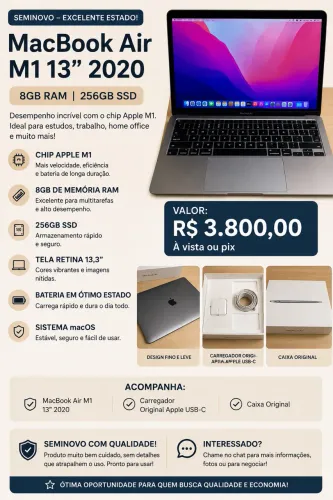 MacBook Air M1 13? 8GB RAM + 256GB SSD