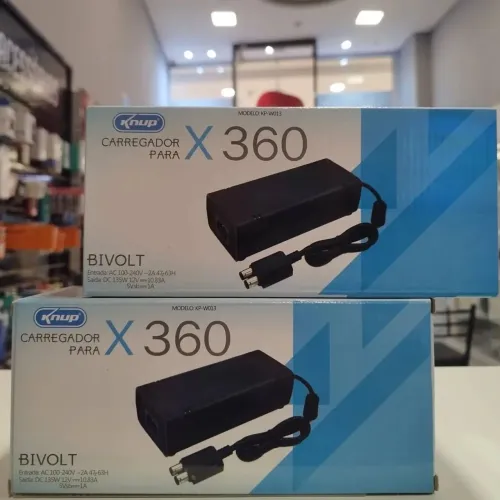 Fonte Carregador Xbox 360 Slim Knup KP-W013 Bivolt 110-220V (2 Pinos) - Alta Durabilidade