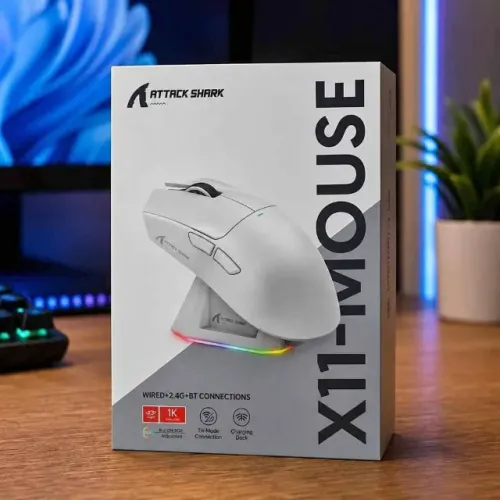 Mouse gamer sem fio Shark Attack x11 com base carregamento