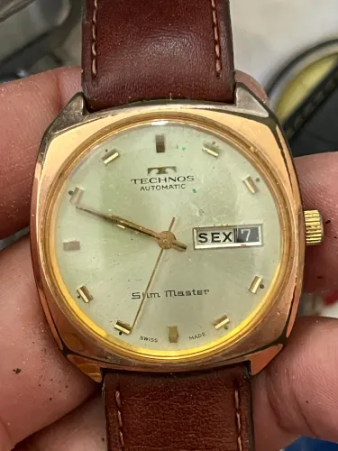 Relógio Technos Slim Master Automático Vintage - Suíço Original (com cobre e ouro)