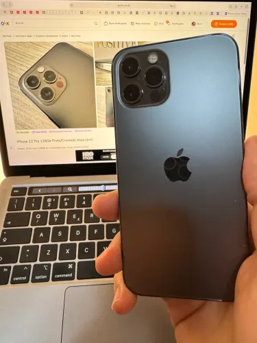 iPhone 12 Pro 128Gb Preto/Cromado Impecável