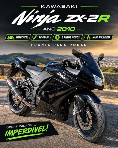 KAWASAKI NINJA ZX-2R 2010 | REVISADA | DOC OK | R$ 15 MIL