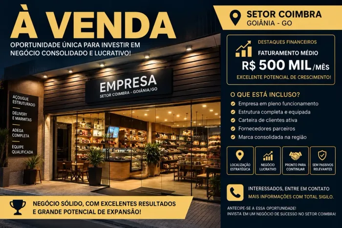 Empresa a venda faturamento 500k
