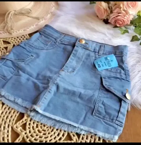 Mini saia jeans 