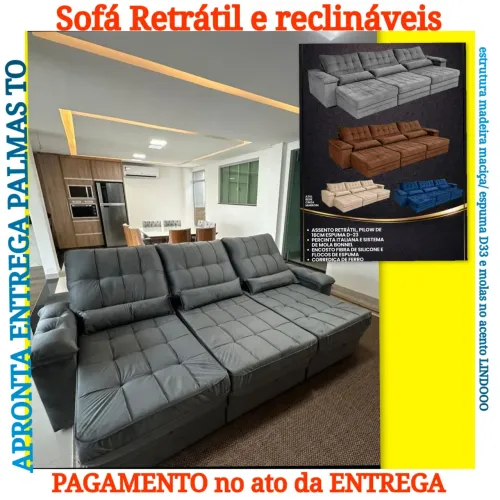 Promoção SOFÁ RETRÁTIL E RECLINÁVEL 2.90 LARGURA 