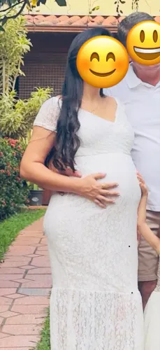 vestido renda para book gestante