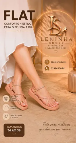 Sandália Flat Feminina Confortável - Tiras Cruzadas | 34 ao 39