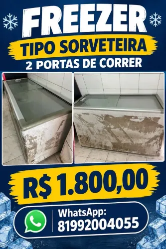 Freezer tipo sorveteira 2 portas