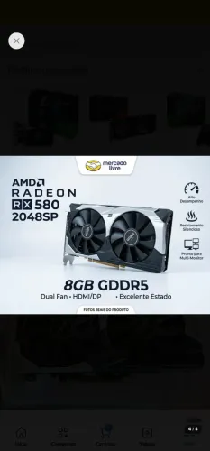 Randeon 580  8gb ddr5 perfeito estado