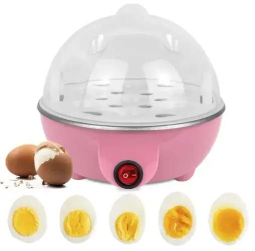 Cozedor de Ovos Elétrico de Cozinha a Vapor (Rosa) - 110V
