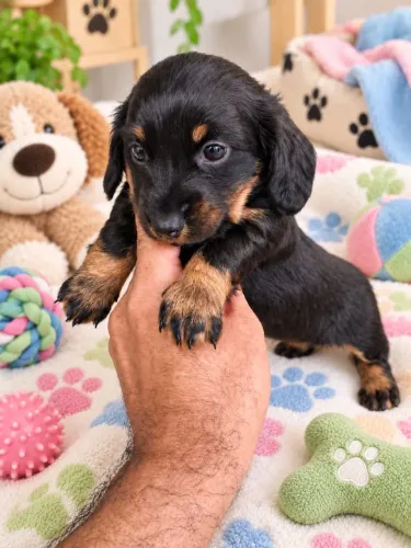 Lindos filhotes Basset teckel pêlo longo disponíveis!
