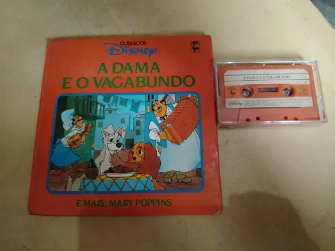 A Dama e o Vagabundo + Mary Poppins - Clássicos Disney Fita K7 e Livreto