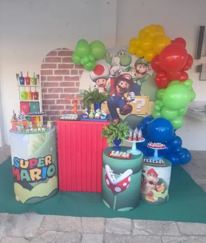 Decoração de festa super Mario $290,00