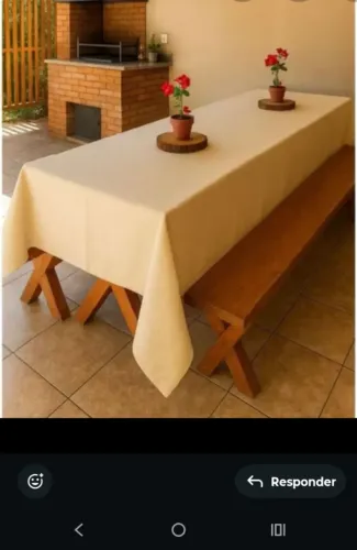 2 toalhas de mesa de tecido Oxford cor palha tamanho 3,50x1,40