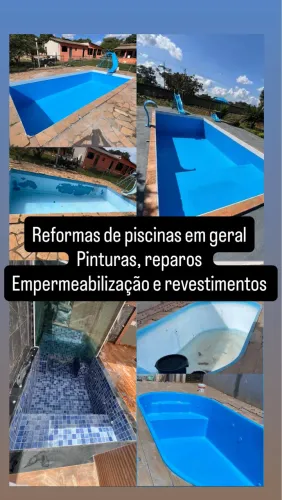 Reformas de piscinas em geral , pinturas reparos empermeabilizaçao partilhas