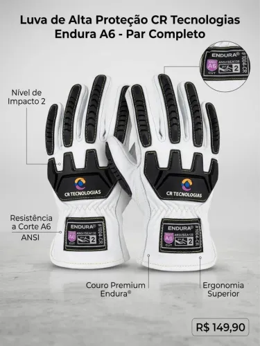 Luva de Alta Proteção CR Tecnologias Endura A6 - Par completo