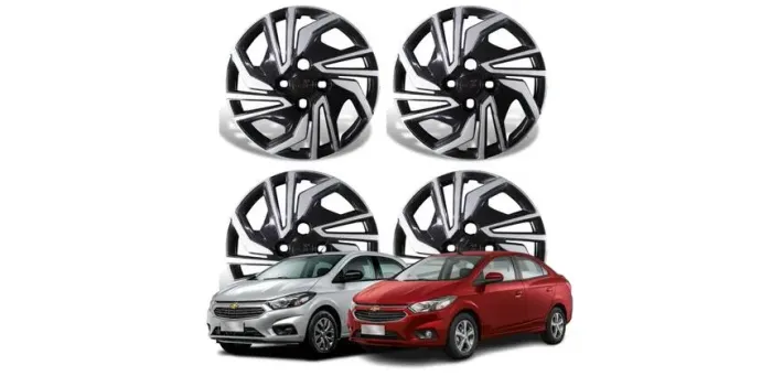 Jogo de Calotas Grid Aro 14 Diamantadas GM Onix Prisma 2013 - 2025