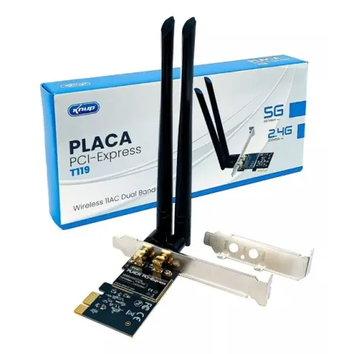 Placa De Rede Wireless Wifi Ac 1200mbps Knup T119 Dual Band Pci-express 5g